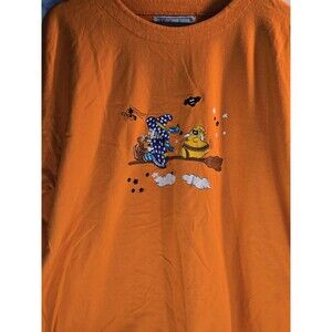 Vintage Malarkey Women's Orange Halloween Shirt *size cut out* Maybe 1-2x